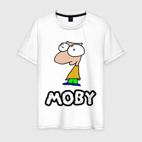 Мужская футболка хлопок с принтом Moby в Петрозаводске, 100% хлопок | прямой крой, круглый вырез горловины, длина до линии бедер, слегка спущенное плечо. | dj | moby | диджей | певцы | прикольные