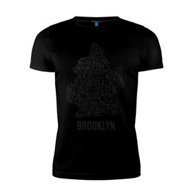 Мужская футболка премиум с принтом Brooklyn в Петрозаводске, 92% хлопок, 8% лайкра | приталенный силуэт, круглый вырез ворота, длина до линии бедра, короткий рукав | gangsta | gansta | hip | hip hop | hop | rap | бруклин | рэп | хип | хип хоп | хипхоп | хоп