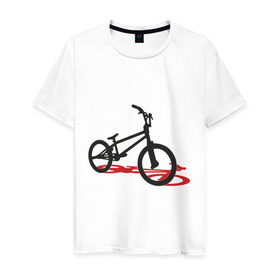 Мужская футболка хлопок с принтом BMX 1 в Петрозаводске, 100% хлопок | прямой крой, круглый вырез горловины, длина до линии бедер, слегка спущенное плечо. | bmx | велик | вело | велогонки | велорейсинг | велосипед | спортивный велосипед | фрирайд | эктрим