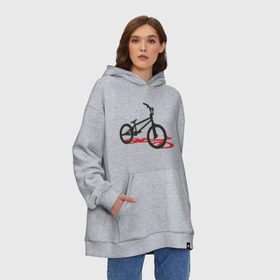 Худи SuperOversize хлопок с принтом BMX 1 в Петрозаводске, 70% хлопок, 30% полиэстер, мягкий начес внутри | карман-кенгуру, эластичная резинка на манжетах и по нижней кромке, двухслойный капюшон
 | bmx | велик | вело | велогонки | велорейсинг | велосипед | спортивный велосипед | фрирайд | эктрим