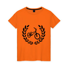 Женская футболка хлопок с принтом BMX 2 в Петрозаводске, 100% хлопок | прямой крой, круглый вырез горловины, длина до линии бедер, слегка спущенное плечо | bmx | велик | вело | велогонки | велорейсинг | велосипед | спортивный велосипед | фрирайд | эктрим