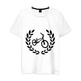 Мужская футболка хлопок с принтом BMX 2 в Петрозаводске, 100% хлопок | прямой крой, круглый вырез горловины, длина до линии бедер, слегка спущенное плечо. | bmx | велик | вело | велогонки | велорейсинг | велосипед | спортивный велосипед | фрирайд | эктрим