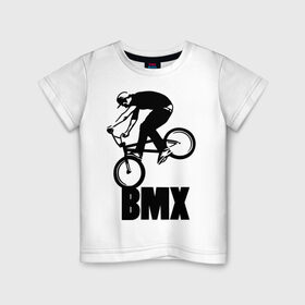 Детская футболка хлопок с принтом BMX 3 в Петрозаводске, 100% хлопок | круглый вырез горловины, полуприлегающий силуэт, длина до линии бедер | bmx | free style | бмэкс | велик | вело | велосипедист | фристайл | экстрим | экстримальный