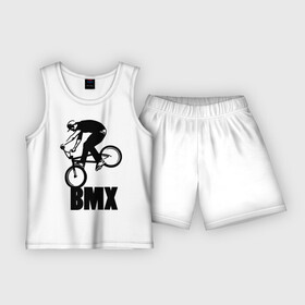 Детская пижама с шортами хлопок с принтом BMX 3 в Петрозаводске,  |  | bmx | free style | бмэкс | велик | вело | велосипедист | фристайл | экстрим | экстримальный