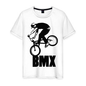 Мужская футболка хлопок с принтом BMX 3 в Петрозаводске, 100% хлопок | прямой крой, круглый вырез горловины, длина до линии бедер, слегка спущенное плечо. | bmx | free style | бмэкс | велик | вело | велосипедист | фристайл | экстрим | экстримальный