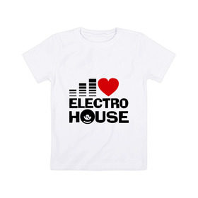 Детская футболка хлопок с принтом Electro house love в Петрозаводске, 100% хлопок | круглый вырез горловины, полуприлегающий силуэт, длина до линии бедер | эквалайзер