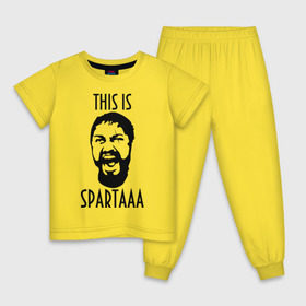Детская пижама хлопок с принтом This is Spartaaa (2) в Петрозаводске, 100% хлопок |  брюки и футболка прямого кроя, без карманов, на брюках мягкая резинка на поясе и по низу штанин
 | 300 спартанцев | this is sparta | король леонид | леонид | это спарта