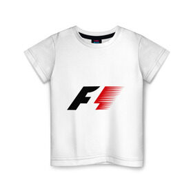 Детская футболка хлопок с принтом Formula 1 в Петрозаводске, 100% хлопок | круглый вырез горловины, полуприлегающий силуэт, длина до линии бедер | Тематика изображения на принте: формула 1