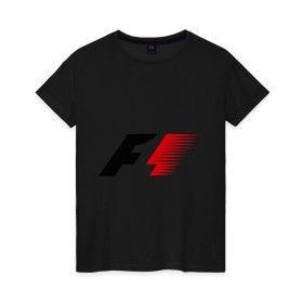 Женская футболка хлопок с принтом Formula 1 в Петрозаводске, 100% хлопок | прямой крой, круглый вырез горловины, длина до линии бедер, слегка спущенное плечо | формула 1