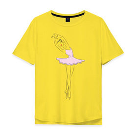 Мужская футболка хлопок Oversize с принтом Балерина (2) в Петрозаводске, 100% хлопок | свободный крой, круглый ворот, “спинка” длиннее передней части | Тематика изображения на принте: балерина | балет | искусство | театр