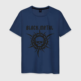 Мужская футболка хлопок с принтом Black metal (2) в Петрозаводске, 100% хлопок | прямой крой, круглый вырез горловины, длина до линии бедер, слегка спущенное плечо. | скелет