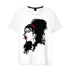 Мужская футболка хлопок с принтом Amy Winehouse в Петрозаводске, 100% хлопок | прямой крой, круглый вырез горловины, длина до линии бедер, слегка спущенное плечо. | живая музыка | импровизация | певица | певица эми уайнхаус.джаз | саксофон