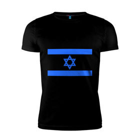 Мужская футболка премиум с принтом Флаг Израиля в Петрозаводске, 92% хлопок, 8% лайкра | приталенный силуэт, круглый вырез ворота, длина до линии бедра, короткий рукав | Тематика изображения на принте: israel | израиль | флаг