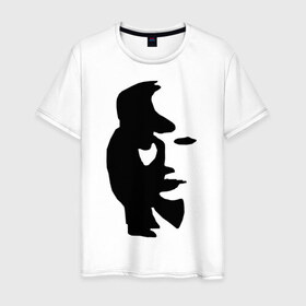 Мужская футболка хлопок с принтом Двойное изображение! в Петрозаводске, 100% хлопок | прямой крой, круглый вырез горловины, длина до линии бедер, слегка спущенное плечо. | 