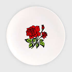 Тарелка с принтом Роза в Петрозаводске, фарфор | диаметр - 210 мм
диаметр для нанесения принта - 120 мм | красная роза | роза | розочка | цветок | цветы