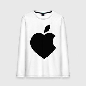 Мужской лонгслив хлопок с принтом Сердце- яблоко в Петрозаводске, 100% хлопок |  | apple | mac | steve jobs | мак | стив джоббс | стив джобс | стив джопс | стивен джобс | эпл