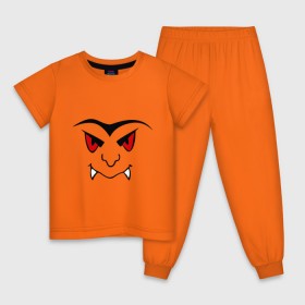 Детская пижама хлопок с принтом Лицо дракулы в Петрозаводске, 100% хлопок |  брюки и футболка прямого кроя, без карманов, на брюках мягкая резинка на поясе и по низу штанин
 | 
