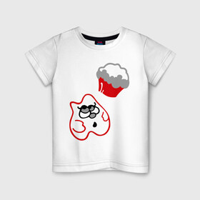 Детская футболка хлопок с принтом Пироженка в Петрозаводске, 100% хлопок | круглый вырез горловины, полуприлегающий силуэт, длина до линии бедер | вкусное | вкуснотища | вкусняшка | десерт | печенье | пирожное | сладкое | сладость