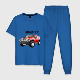 Мужская пижама хлопок с принтом Hummer (2) в Петрозаводске, 100% хлопок | брюки и футболка прямого кроя, без карманов, на брюках мягкая резинка на поясе и по низу штанин
 | auto | humer | hummer | авто | автомобильные | машины | тачки | тюнинг | хамер | хаммер