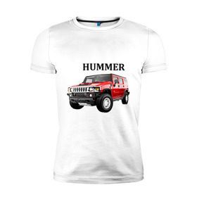 Мужская футболка премиум с принтом Hummer (2) в Петрозаводске, 92% хлопок, 8% лайкра | приталенный силуэт, круглый вырез ворота, длина до линии бедра, короткий рукав | auto | humer | hummer | авто | автомобильные | машины | тачки | тюнинг | хамер | хаммер