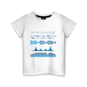 Детская футболка хлопок с принтом Атрибуты звукоинженера (2) в Петрозаводске, 100% хлопок | круглый вырез горловины, полуприлегающий силуэт, длина до линии бедер | эквалайзер
