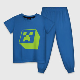 Детская пижама хлопок с принтом Minecraft creeper green в Петрозаводске, 100% хлопок |  брюки и футболка прямого кроя, без карманов, на брюках мягкая резинка на поясе и по низу штанин
 | крипер