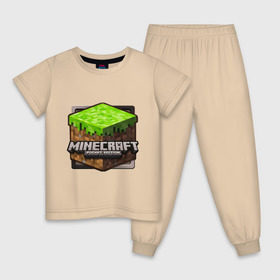Детская пижама хлопок с принтом Minecraft logo в Петрозаводске, 100% хлопок |  брюки и футболка прямого кроя, без карманов, на брюках мягкая резинка на поясе и по низу штанин
 | Тематика изображения на принте: creeper | mine craft | minecraft | майнкрафт | шахта