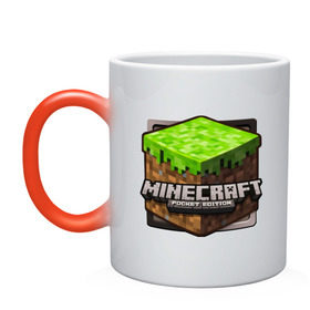 Кружка хамелеон с принтом Minecraft logo (5) в Петрозаводске, керамика | меняет цвет при нагревании, емкость 330 мл | крипер