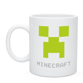 Кружка с принтом Minecraft logo grey (5) в Петрозаводске, керамика | объем — 330 мл, диаметр — 80 мм. Принт наносится на бока кружки, можно сделать два разных изображения | крипер
