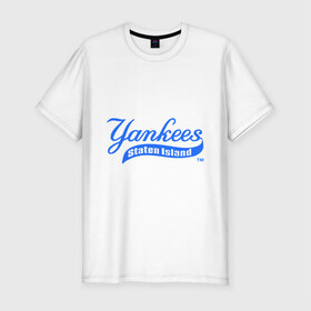 Мужская футболка премиум с принтом NY Yankees в Петрозаводске, 92% хлопок, 8% лайкра | приталенный силуэт, круглый вырез ворота, длина до линии бедра, короткий рукав | 