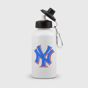 Бутылка спортивная с принтом NY Yankees blue в Петрозаводске, металл | емкость — 500 мл, в комплекте две пластиковые крышки и карабин для крепления | baseball | major league basebal | mlb | ny | staten island | yankees | америка | бейсбол | бита | главная лига бейсбола | нью йорк янкиз | статен айленд | сша | янки