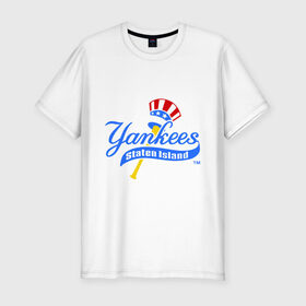 Мужская футболка премиум с принтом NY Yankees byta в Петрозаводске, 92% хлопок, 8% лайкра | приталенный силуэт, круглый вырез ворота, длина до линии бедра, короткий рукав | baseball | major league basebal | mlb | ny | staten island | yankees | америка | бейсбол | бита | главная лига бейсбола | нью йорк янкиз | статен айленд | сша | янки