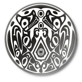 Значок с принтом Twilignt Quileute (2) в Петрозаводске,  металл | круглая форма, металлическая застежка в виде булавки | вампиры | племя кливетов | сумерки