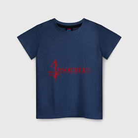 Детская футболка хлопок с принтом Insomnium logo в Петрозаводске, 100% хлопок | круглый вырез горловины, полуприлегающий силуэт, длина до линии бедер | insomnium | insomnium logo | rock | музыка | рок | тяжелый рок | тяжеляк
