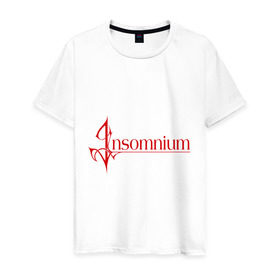 Мужская футболка хлопок с принтом Insomnium logo в Петрозаводске, 100% хлопок | прямой крой, круглый вырез горловины, длина до линии бедер, слегка спущенное плечо. | insomnium | insomnium logo | rock | музыка | рок | тяжелый рок | тяжеляк