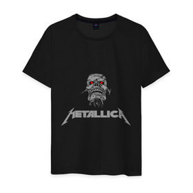 Мужская футболка хлопок с принтом Metallica scool в Петрозаводске, 100% хлопок | прямой крой, круглый вырез горловины, длина до линии бедер, слегка спущенное плечо. | металлика