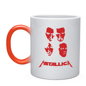Кружка хамелеон с принтом Metallica kvartet (5) в Петрозаводске, керамика | меняет цвет при нагревании, емкость 330 мл | Тематика изображения на принте: металлика