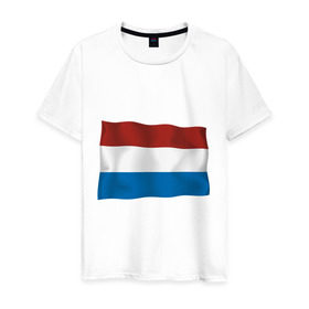 Мужская футболка хлопок с принтом Голландия флаг в Петрозаводске, 100% хлопок | прямой крой, круглый вырез горловины, длина до линии бедер, слегка спущенное плечо. | holland | голандия | голандский флаг | голландия | голландский флаг | политические | флаг | флаг голандии | флаг голландии | флаги