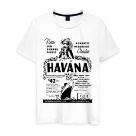 Мужская футболка хлопок с принтом Куба афиша в Петрозаводске, 100% хлопок | прямой крой, круглый вырез горловины, длина до линии бедер, слегка спущенное плечо. | cuba | havana | афиша | гавана | кастро | куба | кубинский | фидель | фидель кастро