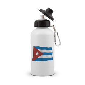 Бутылка спортивная с принтом Куба флаг (5) в Петрозаводске, металл | емкость — 500 мл, в комплекте две пластиковые крышки и карабин для крепления | Тематика изображения на принте: че гевара