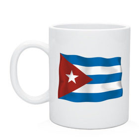 Кружка с принтом Куба флаг (5) в Петрозаводске, керамика | объем — 330 мл, диаметр — 80 мм. Принт наносится на бока кружки, можно сделать два разных изображения | Тематика изображения на принте: че гевара