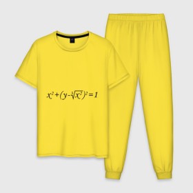 Мужская пижама хлопок с принтом Формула любви математическая в Петрозаводске, 100% хлопок | брюки и футболка прямого кроя, без карманов, на брюках мягкая резинка на поясе и по низу штанин
 | для студентов | математика | математическая формула | студенты | формула | форула любви