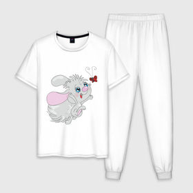 Мужская пижама хлопок с принтом Детская забава в Петрозаводске, 100% хлопок | брюки и футболка прямого кроя, без карманов, на брюках мягкая резинка на поясе и по низу штанин
 | бабочка