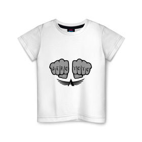 Детская футболка хлопок с принтом Aero yo(13) в Петрозаводске, 100% хлопок | круглый вырез горловины, полуприлегающий силуэт, длина до линии бедер | aero yo | yo yo | yo yo player | игрушка йо йо | йо йо | кулаки | наколка | тату | татуировка