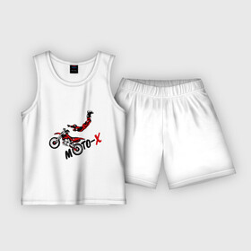 Детская пижама с шортами хлопок с принтом Moto X в Петрозаводске,  |  | extrim | moto | moto x | байк | велоспорт | мото | мотоспорт | экстрим