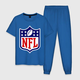 Мужская пижама хлопок с принтом NFL в Петрозаводске, 100% хлопок | брюки и футболка прямого кроя, без карманов, на брюках мягкая резинка на поясе и по низу штанин
 | американский футбол | регби