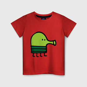 Детская футболка хлопок с принтом doodle jump в Петрозаводске, 100% хлопок | круглый вырез горловины, полуприлегающий силуэт, длина до линии бедер | дудл джамп