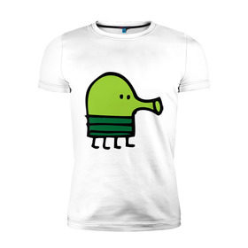 Мужская футболка премиум с принтом doodle jump в Петрозаводске, 92% хлопок, 8% лайкра | приталенный силуэт, круглый вырез ворота, длина до линии бедра, короткий рукав | дудл джамп