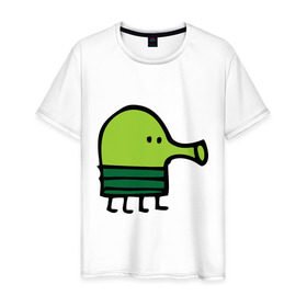 Мужская футболка хлопок с принтом doodle jump в Петрозаводске, 100% хлопок | прямой крой, круглый вырез горловины, длина до линии бедер, слегка спущенное плечо. | дудл джамп