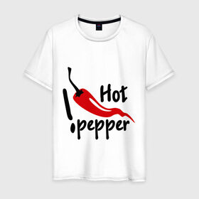 Мужская футболка хлопок с принтом горячий pepper в Петрозаводске, 100% хлопок | прямой крой, круглый вырез горловины, длина до линии бедер, слегка спущенное плечо. | hot | pepper | горячий | жгучий | ковбой | ловелас | мачо | парень | перец | перчик | страстный | страсть